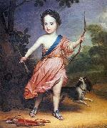 Willem III op driejarige leeftijd in Romeins kostuum, Gerard van Honthorst